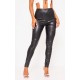 Black Faux Leather Pintuck Detail Leggings Black Faux Leather Pintuck Detail Leggings