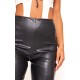 Black Faux Leather Pintuck Detail Leggings Black Faux Leather Pintuck Detail Leggings