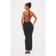 Black Fine Knit Halterneck Maxi Dress Black Fine Knit Halterneck Maxi Dress