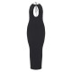 Black Fine Knit Halterneck Maxi Dress Black Fine Knit Halterneck Maxi Dress
