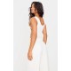 Cream Woven Lace Up Detail Plunge Sleeveless Top Cream Woven Lace Up Detail Plunge Sleeveless Top