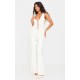 Cream Woven Lace Up Detail Plunge Sleeveless Top Cream Woven Lace Up Detail Plunge Sleeveless Top