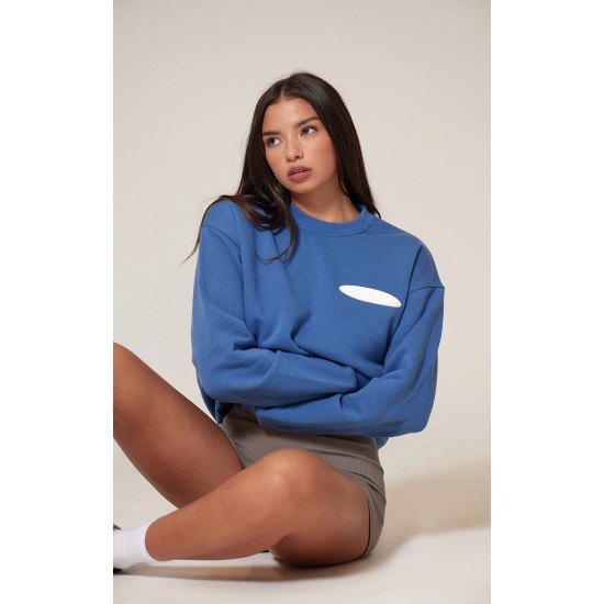 Steel Blue Studio Archive Mode Badge Oversized Sweatshirt Steel Blue Studio Archive Mode Badge Oversized Sweatshirt