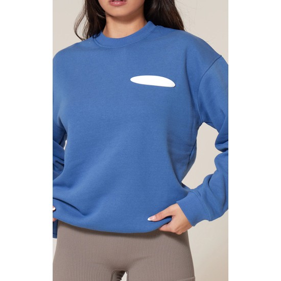 Steel Blue Studio Archive Mode Badge Oversized Sweatshirt Steel Blue Studio Archive Mode Badge Oversized Sweatshirt