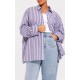 Plus Blue Striped Oversized Shirt Plus Blue Striped Oversized Shirt