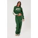PRETTYLITTLETHING Forest Green Embroidered Contrast Straight Leg Sweatpants PRETTYLITTLETHING Forest Green Embroidered Contrast Straight Leg Sweatpants