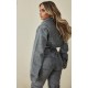 Washed Grey Denim Cropped Shirt Washed Grey Denim Cropped Shirt