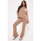 Petite Mocha Rib Knit Wide Leg Pant Petite Mocha Rib Knit Wide Leg Pant