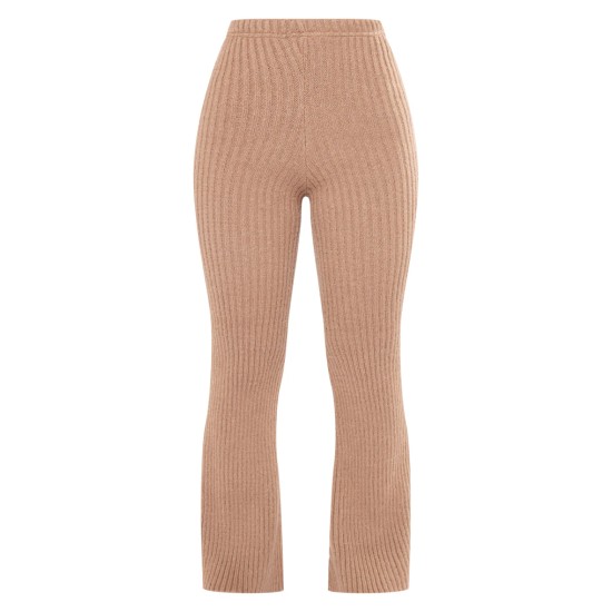 Petite Mocha Rib Knit Wide Leg Pant Petite Mocha Rib Knit Wide Leg Pant