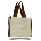Heavy Duty Gusseted Canvas Tote with Colored Handles Heavy Duty Gusseted Canvas Tote with Colored Handles