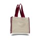 Heavy Duty Gusseted Canvas Tote with Colored Handles Heavy Duty Gusseted Canvas Tote with Colored Handles