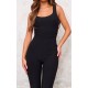 Black Slinky Sleeveless Scoop Neck Jumpsuit Black Slinky Sleeveless Scoop Neck Jumpsuit