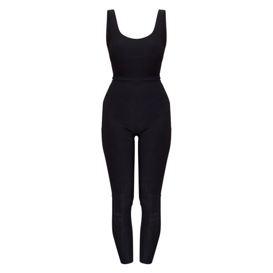 Black Slinky Sleeveless Scoop Neck Jumpsuit Black Slinky Sleeveless Scoop Neck Jumpsuit