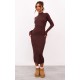 Chocolate Turtle Neck Knitted Bodycon Maxi Dress Chocolate Turtle Neck Knitted Bodycon Maxi Dress