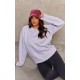 Ash Grey Oversized Cropped Crewneck Sweatshirt Ash Grey Oversized Cropped Crewneck Sweatshirt