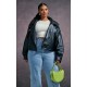 Plus Black Faux Leather Contrast Quilted Lining Oversized Biker Jacket Plus Black Faux Leather Contrast Quilted Lining Oversized Biker Jacket