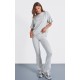 PRETTYLITTLETHING Pale Grey Printed Flared Pants PRETTYLITTLETHING Pale Grey Printed Flared Pants