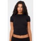 Black Cotton Side Cap Sleeve Ruched Top Black Cotton Side Cap Sleeve Ruched Top