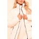 PRETTYLITTLETHING Off White Panelled High Neck Puffer Coat PRETTYLITTLETHING Off White Panelled High Neck Puffer Coat
