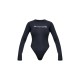 PRETTYLITTLETHING Charcoal Logo Print Long Sleeve Bodysuit PRETTYLITTLETHING Charcoal Logo Print Long Sleeve Bodysuit