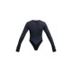 PRETTYLITTLETHING Charcoal Logo Print Long Sleeve Bodysuit PRETTYLITTLETHING Charcoal Logo Print Long Sleeve Bodysuit