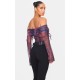 Purple Mesh Bardot Boning Corset Purple Mesh Bardot Boning Corset