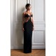 PLT Label Black Extreme Cut Out Bust Detail Tailored Maxi Dress PLT Label Black Extreme Cut Out Bust Detail Tailored Maxi Dress