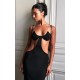 PLT Label Black Extreme Cut Out Bust Detail Tailored Maxi Dress PLT Label Black Extreme Cut Out Bust Detail Tailored Maxi Dress