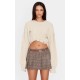 Oatmeal Chunky Knit Distressed Hem Crop Sweater Oatmeal Chunky Knit Distressed Hem Crop Sweater