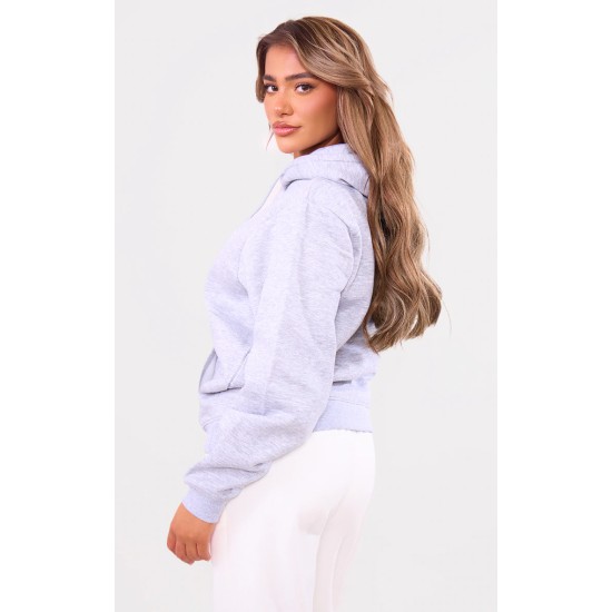 PRETTYLITTLETHING Grey Marl Oversized Sweat Hoodie PRETTYLITTLETHING Grey Marl Oversized Sweat Hoodie