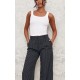 Tall Black Pinstripe Tailored Wide Leg Pants Tall Black Pinstripe Tailored Wide Leg Pants
