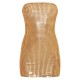 Gold Sheer Sequin Bandeau Bodycon Dress Gold Sheer Sequin Bandeau Bodycon Dress