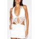 White Lace Extreme Cut Out Frill Detail Mini Dress White Lace Extreme Cut Out Frill Detail Mini Dress