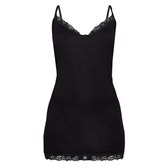 Black Lace Trim Jersey Nightie Black Lace Trim Jersey Nightie