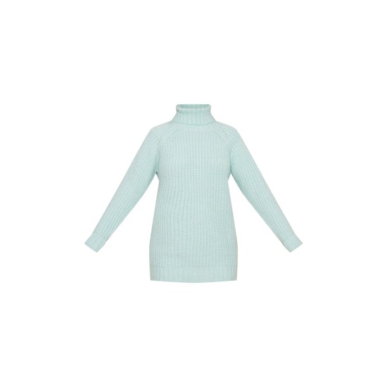 Sage Rolled Neck Super Chunky Knit Sweater Dress Sage Rolled Neck Super Chunky Knit Sweater Dress