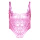 Pink Metallic Denim Stitch Detail Corset Pink Metallic Denim Stitch Detail Corset