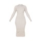 Stone Turtle Neck Knitted Bodycon Maxi Dress Stone Turtle Neck Knitted Bodycon Maxi Dress