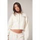 PRETTYLITTLETHING Cream Premium Print Zip Front Hoodie PRETTYLITTLETHING Cream Premium Print Zip Front Hoodie