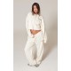 PRETTYLITTLETHING Cream Premium Print Zip Front Hoodie PRETTYLITTLETHING Cream Premium Print Zip Front Hoodie