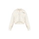 PRETTYLITTLETHING Cream Premium Print Zip Front Hoodie PRETTYLITTLETHING Cream Premium Print Zip Front Hoodie