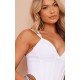 White Bandage Dip Hem Bust Cup Corset White Bandage Dip Hem Bust Cup Corset