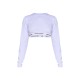 PRETTYLITTLETHING Tape Grey Marl Long Sleeve PJ Top PRETTYLITTLETHING Tape Grey Marl Long Sleeve PJ Top