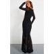 Black Mesh Long Sleeve Frill Detail Cut Out Maxi Dress Black Mesh Long Sleeve Frill Detail Cut Out Maxi Dress