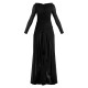 Black Mesh Long Sleeve Frill Detail Cut Out Maxi Dress Black Mesh Long Sleeve Frill Detail Cut Out Maxi Dress