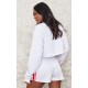 White Crop Oversized Fit Sweatshirt White Crop Oversized Fit Sweatshirt
