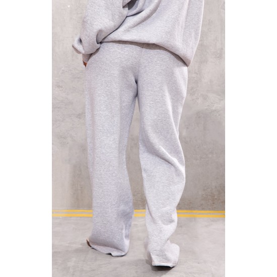 Grey Marl Cherry Print Oversized Wide Leg Sweatpants Grey Marl Cherry Print Oversized Wide Leg Sweatpants