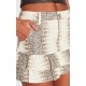 Stone Snake Print Faux Leather Frill Hem Mini Skirt Stone Snake Print Faux Leather Frill Hem Mini Skirt