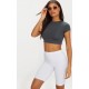 Basic Charcoal Grey Short Sleeve Crop T Shirt Basic Charcoal Grey Short Sleeve Crop T Shirt