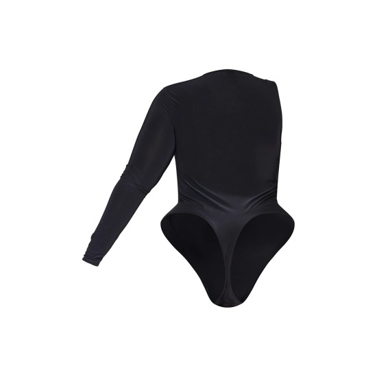 Plus Black Cut Out Ring Detail Long Sleeve Bodysuit Plus Black Cut Out Ring Detail Long Sleeve Bodysuit
