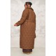 Plus Dark Brown Maxi Belted Quilted Coat Plus Dark Brown Maxi Belted Quilted Coat